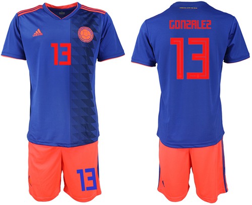 Colombia #13 Gonzalez Away Soccer Country Jersey - Click Image to Close